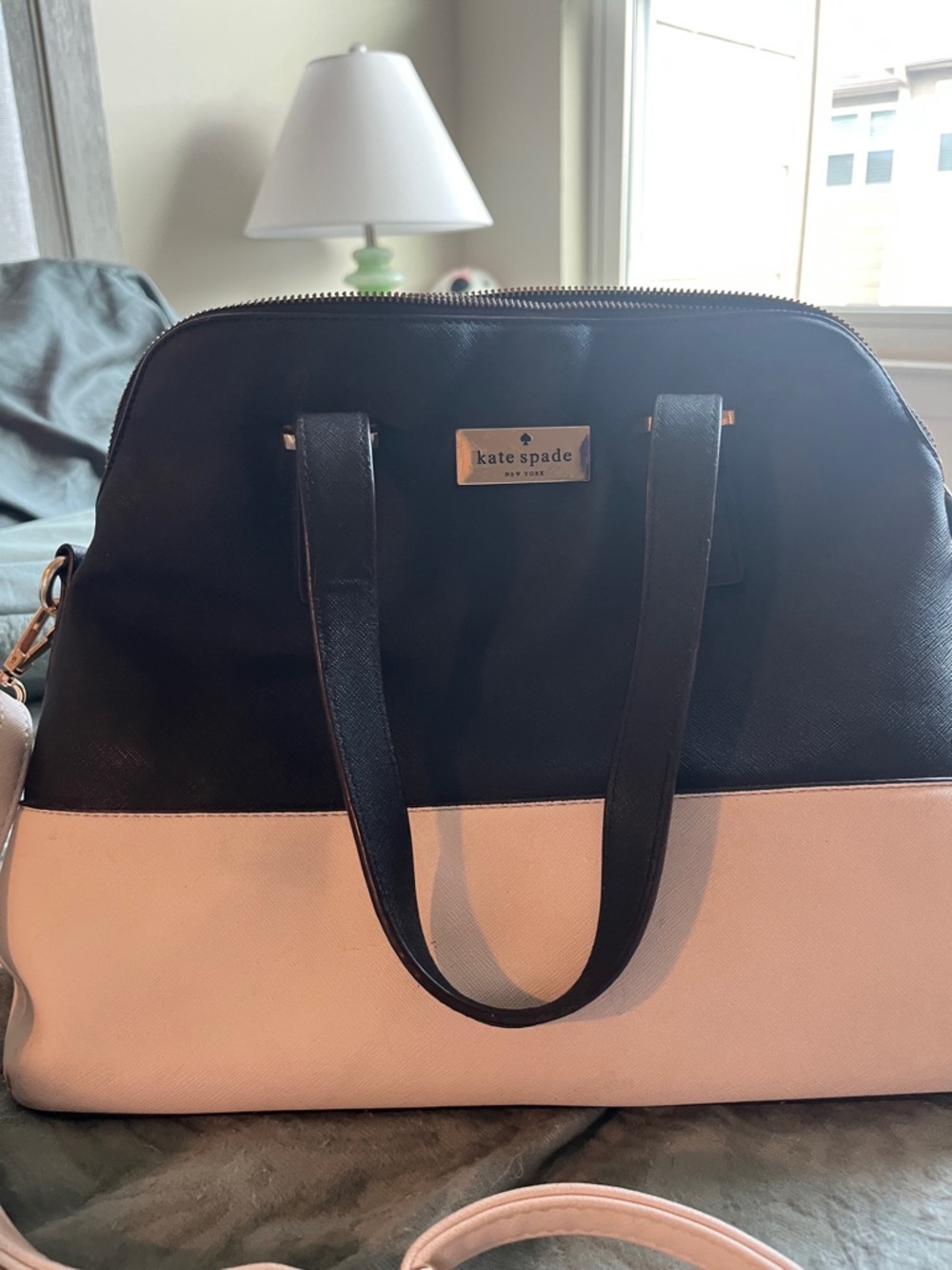 kate spade Black and Cream Two-Tone Tote